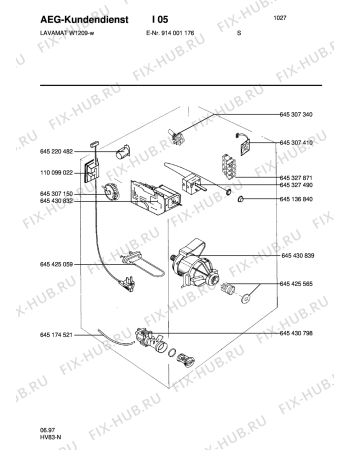 Взрыв-схема стиральной машины Aeg LAVW1209-W S - Схема узла Electrical equipment